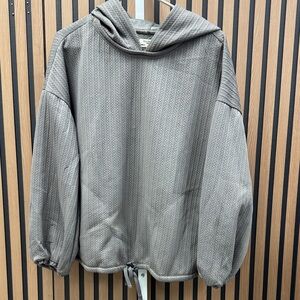 Max Studio Charcoal Knit Sweater w/Hoodie NWT